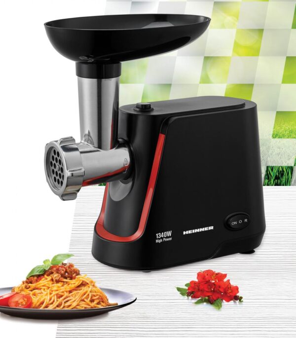 MASINA DE TOCAT HEINNER MG-1250BK, Putere 1340W, 1.5 Kg/Min, 2 site, Functie reverse, Accesorii incluse, Negru - imagine 2