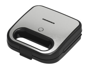 SANDWICH MAKER HEINNER SM-K750FGSL, Putere 750W, Capacitate: 2 sandwich-uri, Placi antiadezive fixe tip grill, Silver