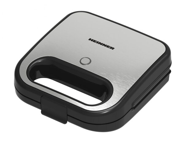 SANDWICH MAKER HEINNER SM-K750FGSL, Putere 750W, Capacitate: 2 sandwich-uri, Placi antiadezive fixe tip grill, Silver