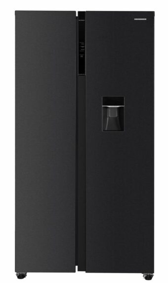 SIDE BY SIDE HEINNER HSBS-HM592NFDXWDE++, Clasa E, 592L, No Frost, Functie Vacanta, Dozator apa, Inox antracit