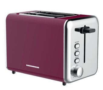 PRAJITOR DE PAINE HEINNER TP-1000BG, Putere 850W, Capacitate 2 felii, 7 Setari rumenire, Burgundy