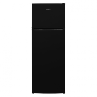 FRIGIDER CU DOUA USI HEINNER HF-V212BKE++, Clasa E, 212L, Less Frost, Control mecanic, Iluminare LED, H 145cm, Negru