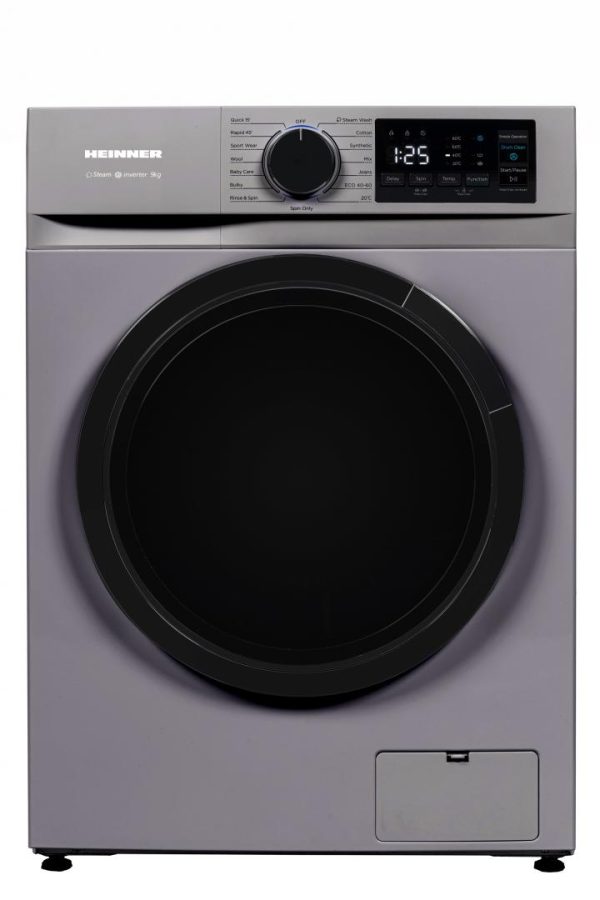MASINA DE SPALAT RUFE SLIM HEINNER HWM-M914IVNSA+++, Clasa A, 9Kg, 1400RPM, Motor inverter, 15 programe, Argintiu