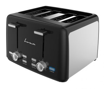 PRAJITOR DE PAINE FRAM FTP-1574SSBK, Putere 1600W, 4 felii, 7 niveluri de rumenire, Negru/Inox