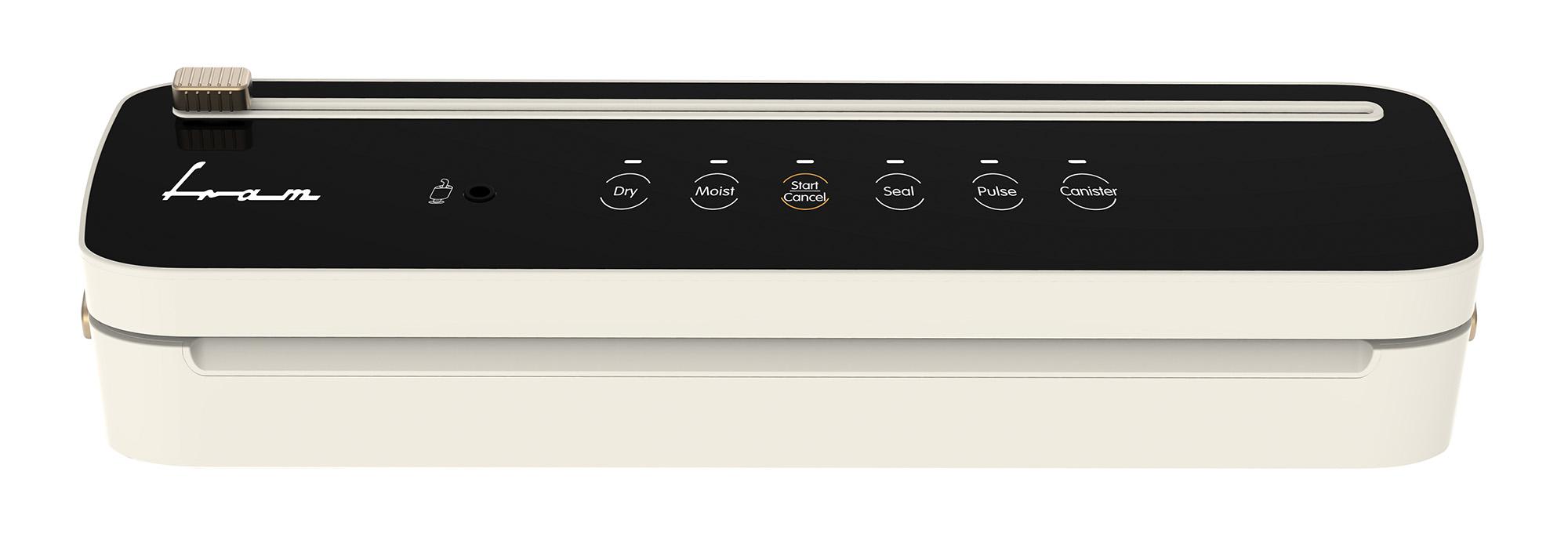 APARAT DE VIDAT FRAM FAV-100CR-BK, Putere 100W, Vidare uscata/umeda, Functie sigilare, Cutter incorporat, Vidare caserole, Compatibil cu pungi cu latime max. 30 cm, Crem/Negru 1 APARAT DE VIDAT FRAM FAV-100CR-BK, Putere 100W, Vidare uscata/umeda, Functie sigilare, Cutter incorporat, Vidare caserole, Compatibil cu pungi cu latime max. 30 cm, Crem/Negru