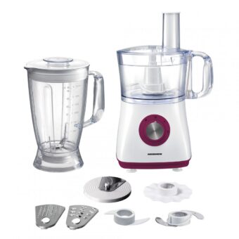 ROBOT DE BUCATARIE HEINNER HFP-750BG, Putere 750W, Bol 1.2L, Blender 1.8L, 4 discuri, Alb/Visiniu