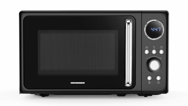 CUPTOR CU MICROUNDE HEINNER HMW-MD20DRBK, Putere 800W, Capacitate 20L, Control digital, 5 trepte de putere, Afisaj digital, Negru