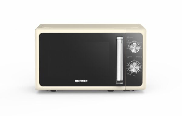 CUPTOR CU MICROUNDE HEINNER HMW-MD20MRCR, Putere 800W, Capacitate 20L, 5 trepte de putere, Control mecanic, Crem