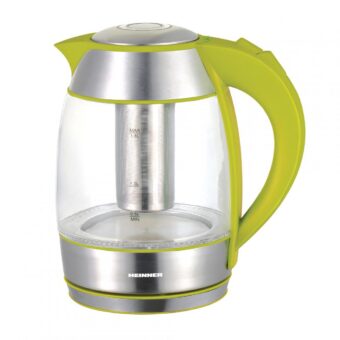 FIERBATOR CU FILTRU DE CEAI HEINNER HEK-TF2200GR, Capacitate 1.8L, Element incalzire inox, Cana sticla, Verde