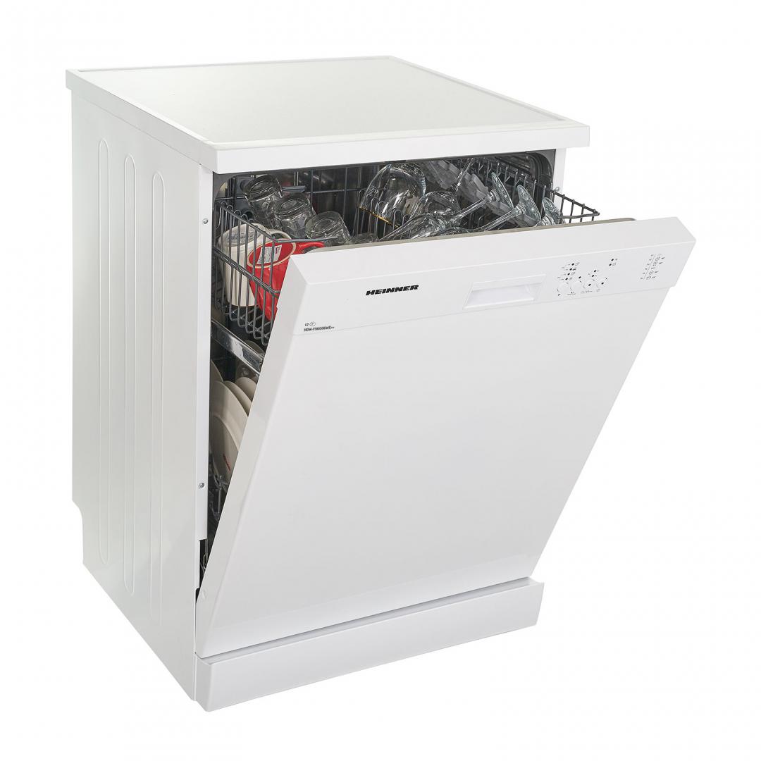 MASINA DE SPALAT VASE HEINNER HDW-FS6006WE++, Clasa E, Latime 60cm, 12 Seturi, 6 programe, Incarcare la jumatate, Aquastop, Alb - imagine 3