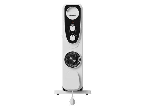 CALORIFER CU ULEI HEINNER HOH-MVT13WH-BK, Putere 2500W, 13 elementi, Ventilator Turbo, 3 setari de temperatura, Termostat ajustabil, Protectie supraincalzire, Alb/Negru - imagine 2