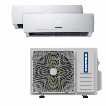 APARAT DE AER CONDITIONAT MULTI SPLIT HEINNER HACMS-HS181212WH++, Clasa A++/A+, 18000BTU (2 x 12000BTU), Functie iFeel, Alb