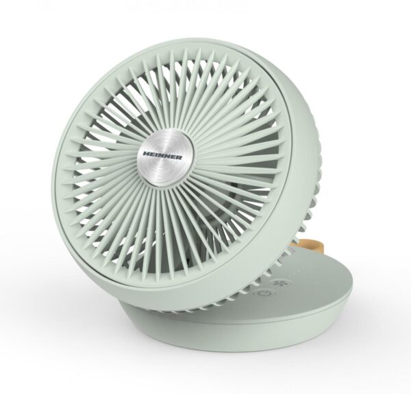 VENTILATOR PLIABIL REINCARCABIL HEINNER HMF-LC4000GR, Putere 5W, 4 trepte viteza, 4000mAh, Autonomie 15h, Control digital, Verde - imagine 2