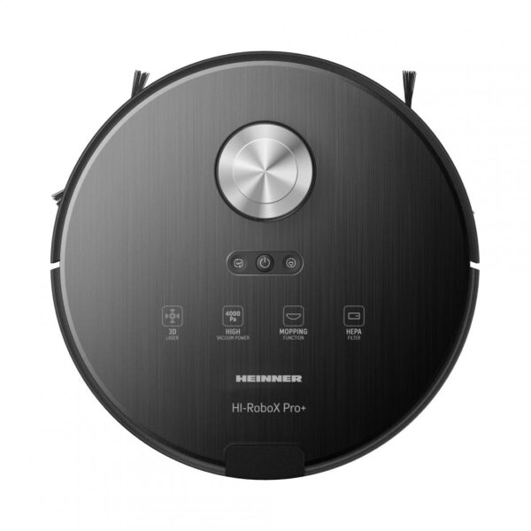 ASPIRATOR ROBOT HEINNER HI-RoboX PRO+ HRVC-MAI52DSBK, WI-FI, Aspirator si mop, Putere aspirare 4000Pa, Motor BLDC, Navigatie LDS, AI Technology, Autonomie 200 min, Negru - imagine 3