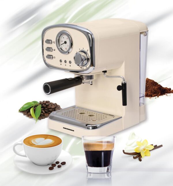 ESPRESSOR HEINNER HEM-1100CR, Putere 1100W, Presiune 15Bar, Capacitate 1.25 L, Crem - imagine 3