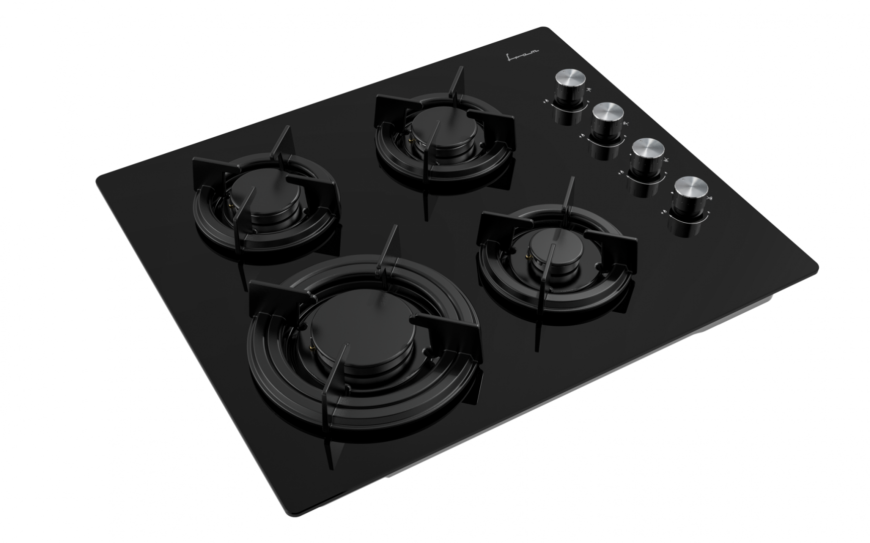 PLITA INCORPORABILA FRAM FBH-M4IRF-GBK, Gaz, 4 arzatoare, Latime 60cm, Gratar fonta, Aprindere electrica, Sticla neagra - imagine 3
