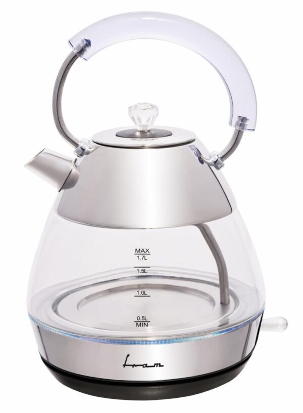 RESIGILAT - FIERBATOR ELECTRIC FRAM FEK-2200GX, 2200W, Capacitate 1.7L, Corp din sticla, Sticla/Inox