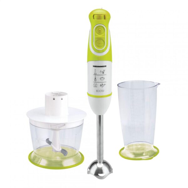 BLENDER DE MANA HEINNER CHARM HB-600GR, Putere 600W, 5 viteze, Functie Turbo, Tel, Tocator, Alb/Verde