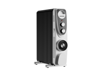 CALORIFER CU ULEI HEINNER HOH-MVT13WH-BK, Putere 2500W, 13 elementi, Ventilator Turbo, 3 setari de temperatura, Termostat ajustabil, Protectie supraincalzire, Alb/Negru