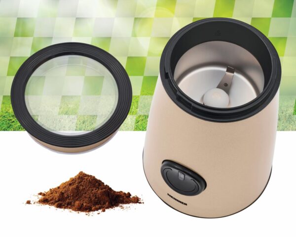 Rasnita electrica HEINNER HCG-150IXGD, putere 150W, capacitate 50G, auriu sidefat - imagine 4