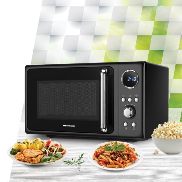 CUPTOR CU MICROUNDE HEINNER HMW-MD20DRBK, Putere 800W, Capacitate 20L, Control digital, 5 trepte de putere, Afisaj digital, Negru - imagine 4
