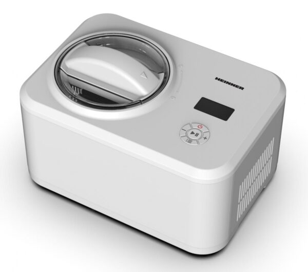 APARAT DE INGHETATA HEINNER GLACE HICM-150WHYG, Putere 150W, Capacitate bol 1.5L, Compresor incorporat, Display LED, Timer, Alb - imagine 2