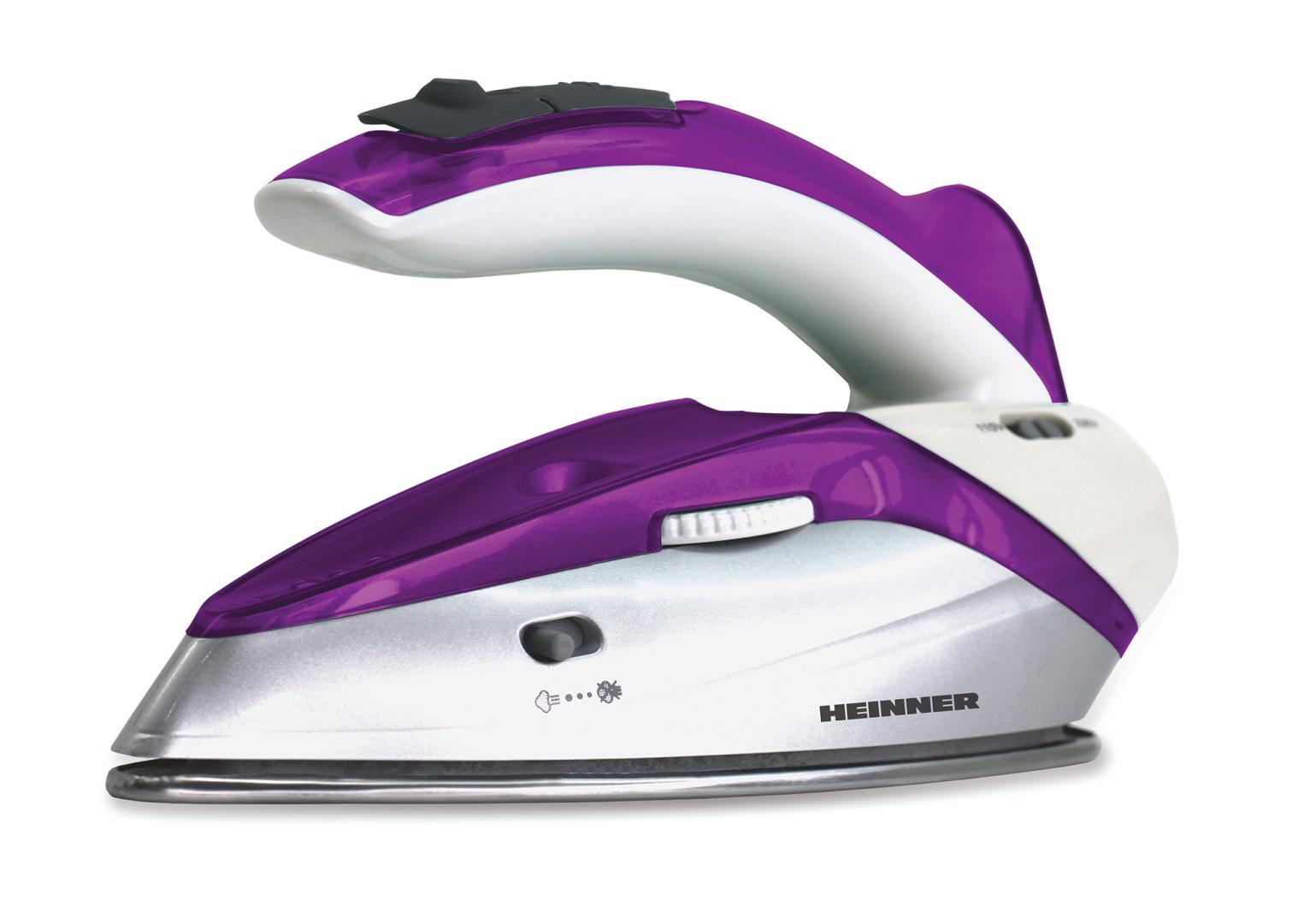 FIER DE CALCAT VOIAJ HEINNER HTI-1000PP, Putere 1000W, Rezervor 0.4L, Talpa Inox, Maner Pliabil, Alb/Violet 1 FIER DE CALCAT VOIAJ HEINNER HTI-1000PP, Putere 1000W, Rezervor 0.4L, Talpa Inox, Maner Pliabil, Alb/Violet