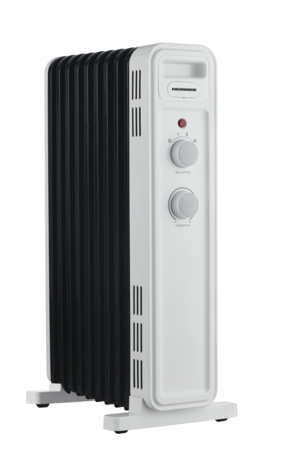 CALORIFER CU ULEI HEINNER HOH-M09WH-BK, 9 elementi, Putere 2000W, 3 setari de temperatura, Termostat ajustabil, Alb/Negru - imagine 4