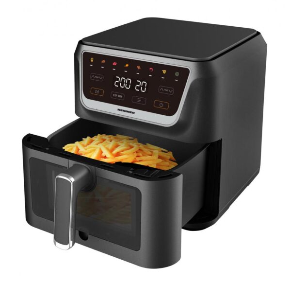 FRITEUZA CU AER CALD HEINNER CRISPPRO CHEF HAF-H8BK1700, Putere 1700W, Capacitate: 8L, Display digital, Control touch, 8 programe, Negru - imagine 2