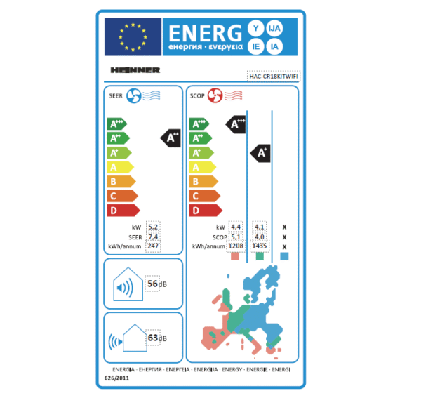 AER CONDITIONAT HEINNER HAC-CR18KITWIFI, Clasa A++/A+, 18000BTU, Control WIFI, Kit instalare inclus, Alb - imagine 4