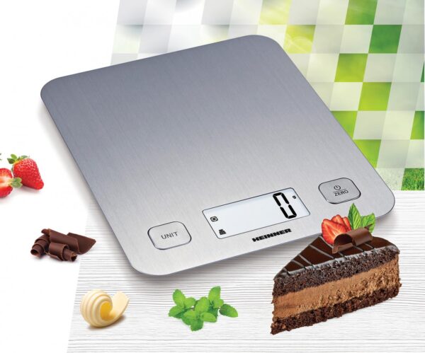 CANTAR DE BUCATARIE HEINNER HKS-5IX, 5 Kg, tara, functie cantarire lichide, display LCD, Inox - imagine 2