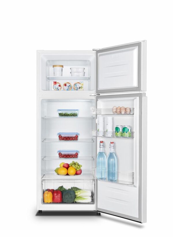FRIGIDER CU DOUA USI HEINNER HF-HS205E++, Clasa E, 206L, Lumina LED, 3 rafturi de sticla, H 143.4cm, Alb - imagine 3