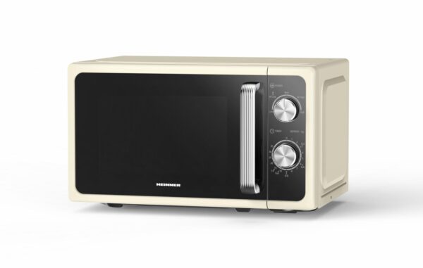 CUPTOR CU MICROUNDE HEINNER HMW-MD20MRCR, Putere 800W, Capacitate 20L, 5 trepte de putere, Control mecanic, Crem - imagine 2