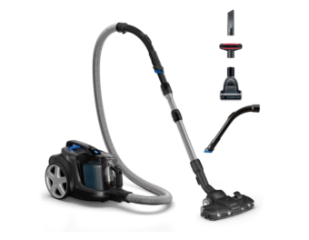 ASPIRATOR FARA SAC PHILIPS FC9747/09,  900W, Tehnologie PowerCyclone 8, Filtru alergenic H13, Cap de aspirare Triactive + LED, Sistem Allergy Lock, Negru
