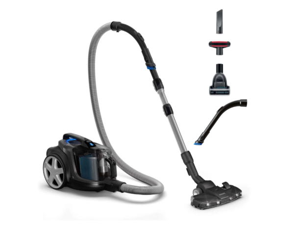 ASPIRATOR FARA SAC PHILIPS FC9747/09,  900W, Tehnologie PowerCyclone 8, Filtru alergenic H13, Cap de aspirare Triactive + LED, Sistem Allergy Lock, Negru