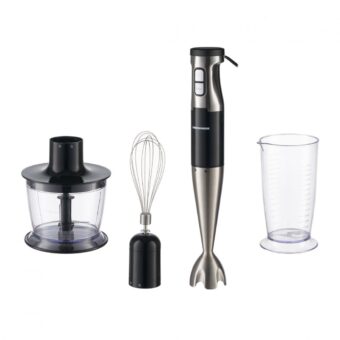 BLENDER DE MANA HEINNER HB-1000XBK, 1000W, Viteza variabila, Tocator, Tel, Cana de mixat, Negru/inox