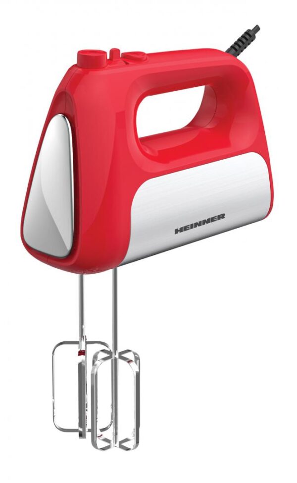 MIXER DE MANA HEINNER HM-DC500RD, Putere 500W, Motor DC, 6 viteze + turbo, Rosu cu decoratiuni inox - imagine 3