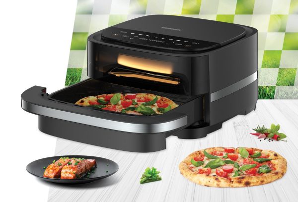 FRITEUZA CU AER CALD SI CUPTOR PIZZA 2 IN 1 HEINNER HPAF-B4DC22BK, Putere 2200W, 4L, Control digital, 9 programe, Timer, Negru - imagine 7