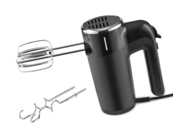 MIXER DE MANA HEINNER HM-300BK, Putere 300W, 6 viteze+turbo, 2 seturi accesorii inox, Negru