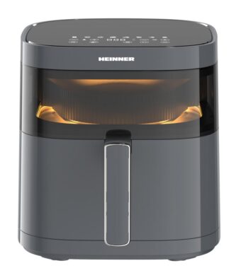 FRITEUZA CU AER CALD HEINNER DUALHEAT HAF-B6GRY17LG, 1700W, Capacitate cos 5.7L, Display digital, Gri antracit