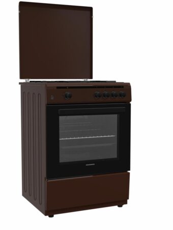 ARAGAZ GAZ HEINNER HFSC-V60BRW, 4 arzatoare, Latime 60cm, Aprindere electrica, Dispozitiv de siguranta plita si cuptor, Maro