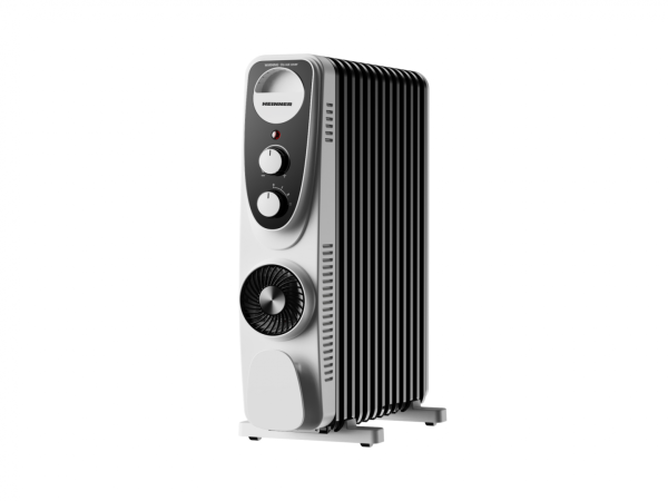 CALORIFER CU ULEI HEINNER HOH-MVT13WH-BK, Putere 2500W, 13 elementi, Ventilator Turbo, 3 setari de temperatura, Termostat ajustabil, Protectie supraincalzire, Alb/Negru - imagine 4