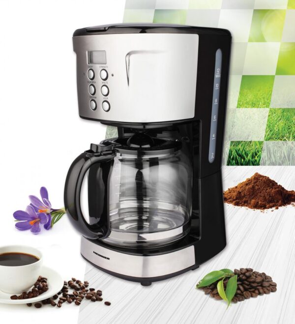 CAFETIERA DIGITALA HEINNER HCM-D915BKS, Putere 900W, Capacitate 1.5L, Timer, Negru/Inox - imagine 3
