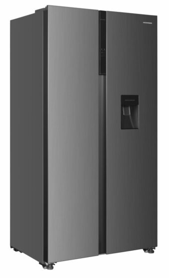 SIDE BY SIDE HEINNER HSBS-HM529NFXWDE++, Clasa E, 529L, Full No Frost,  Compersor Dual Inverter, Display LED cu touch, Dozator apa, H 177cm, Aspect Inox