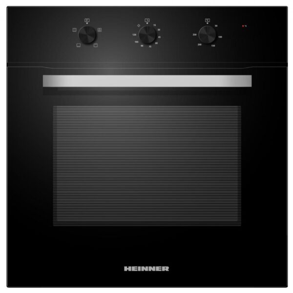 CUPTOR INCORPORABIL HEINNER HBO-M654G-GBK, Clasa A, Electric, 70L, Timer mecanic, Grill, Iluminare, Sticla neagra