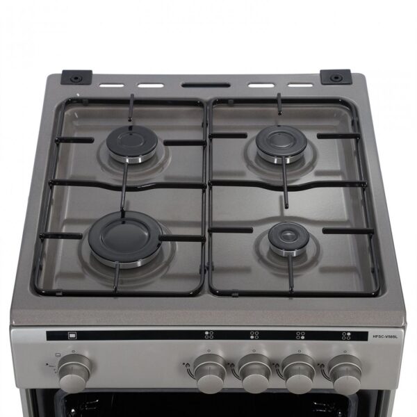 ARAGAZ GAZ HEINNER HFSC-V50SL, 4 arzatoare, Gaz, Latime 50cm, Dispozitiv de siguranta plita/cuptor, Silver - imagine 3