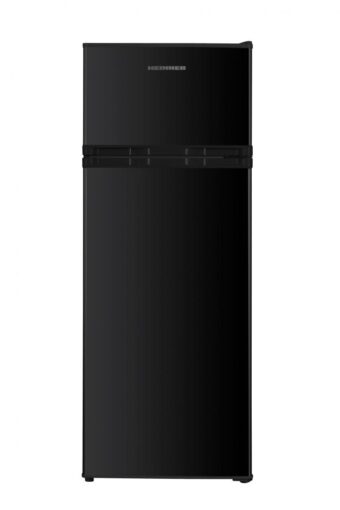 FRIGIDER CU DOUA USI HEINNER HF-H2206BKE++, Clasa E, 206L, 3 rafturi de sticla, H 143cm, Negru