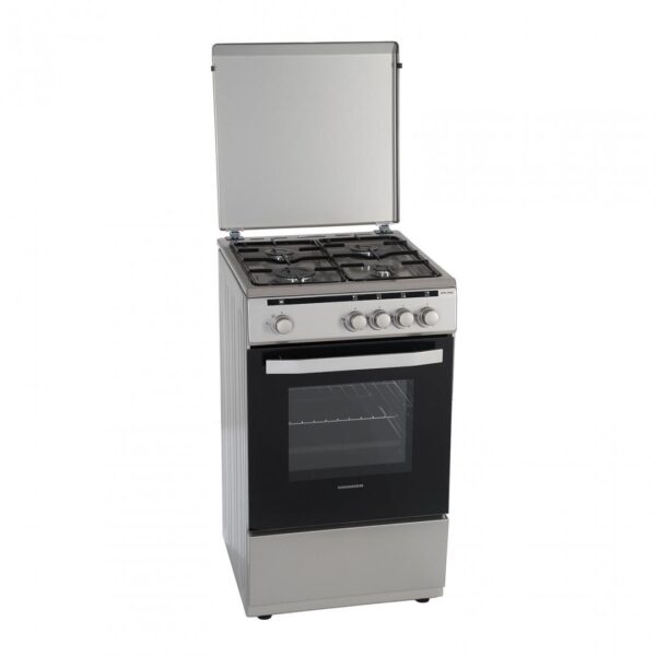 ARAGAZ GAZ HEINNER HFSC-V50SL, 4 arzatoare, Gaz, Latime 50cm, Dispozitiv de siguranta plita/cuptor, Silver