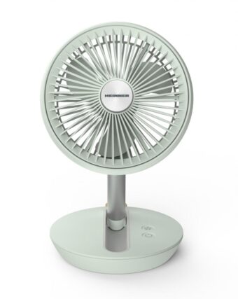 VENTILATOR PLIABIL REINCARCABIL HEINNER HMF-LC4000GR, Putere 5W, 4 trepte viteza, 4000mAh, Autonomie 15h, Control digital, Verde