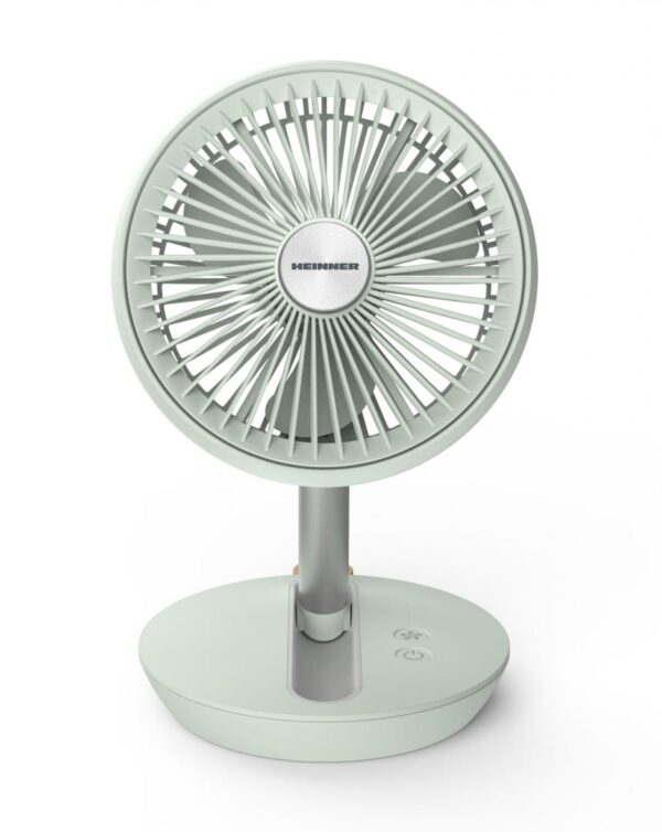 VENTILATOR PLIABIL REINCARCABIL HEINNER HMF-LC4000GR, Putere 5W, 4 trepte viteza, 4000mAh, Autonomie 15h, Control digital, Verde